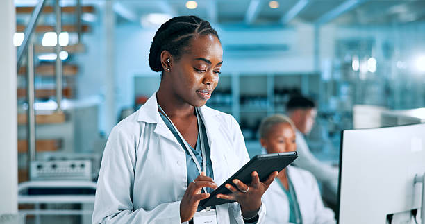 Champions Pharmaceuticals researcher reviewing clinical data